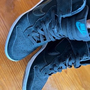 Black Nike womens wedge dunks, turquoise details (2015)